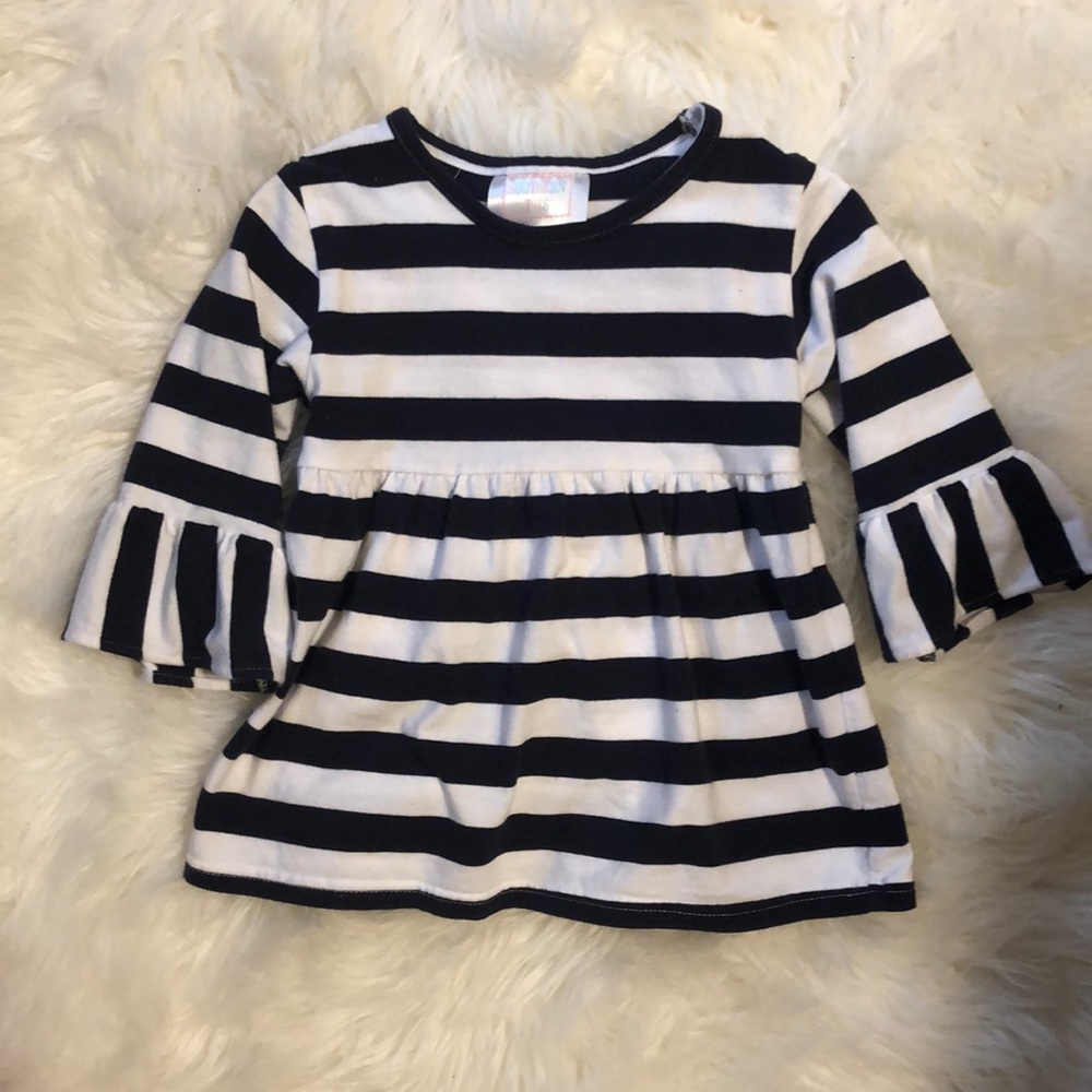 Southern tots 2t navy and white striped shirt